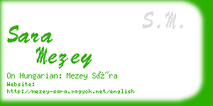 sara mezey business card